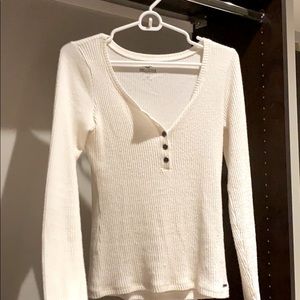 Hollister white sweater